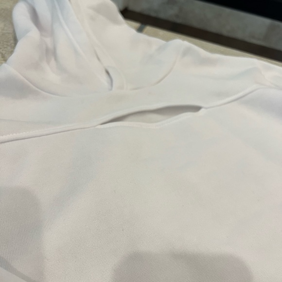 White Hoodie Crop Top - Picture 3 of 7